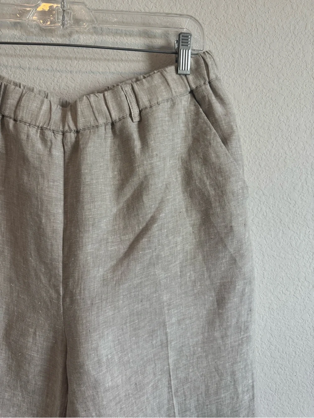 Quince Women's Flax Tan 100% European Linen Pants Size Large